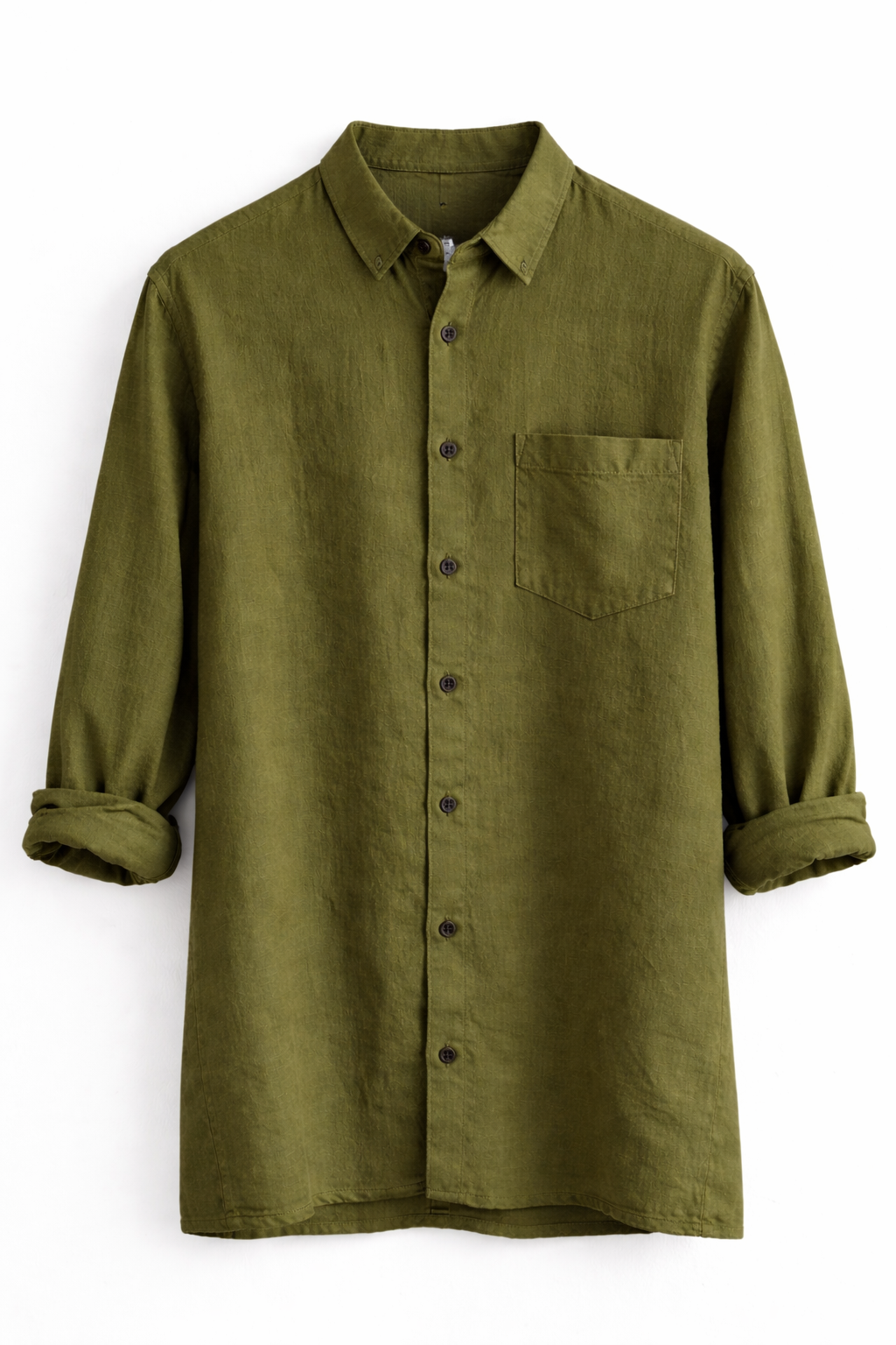 Camisa de Manta Hindú en Color Verde, Manga Larga | Línea 1530