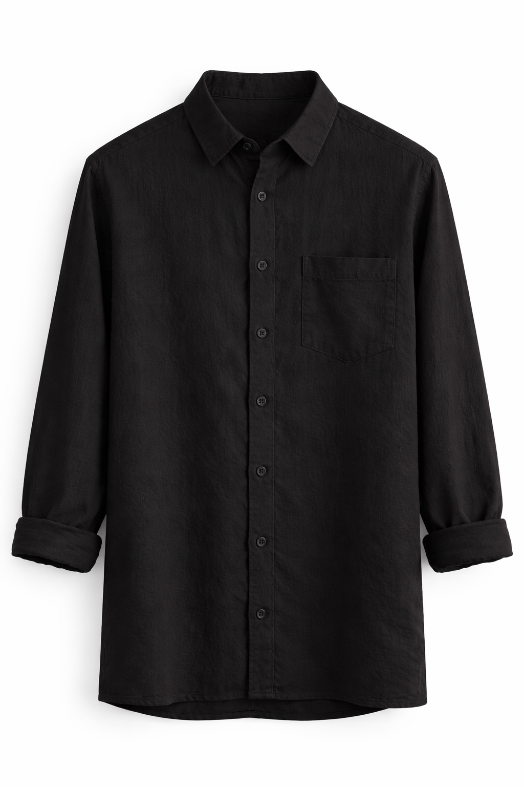 Camisa de Manta Hindú Negra Manga Larga | Línea 1530