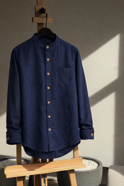 Camisa de Manta Hindú color Azul Manga Larga | Línea 1530