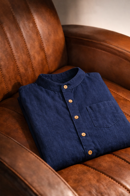 Camisa de Manta Hindú color Azul Manga Larga | Línea 1530