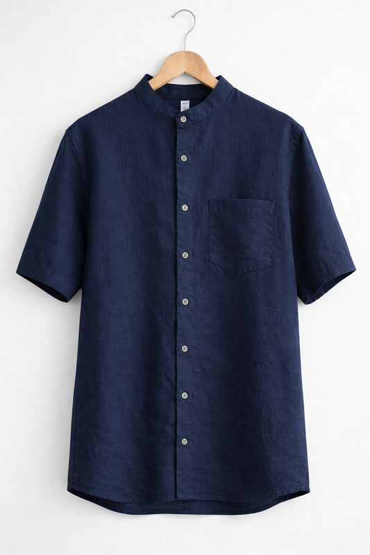 PRE-VENTA Camisa de Manta Hindú Azul Manga Corta | Línea 1530