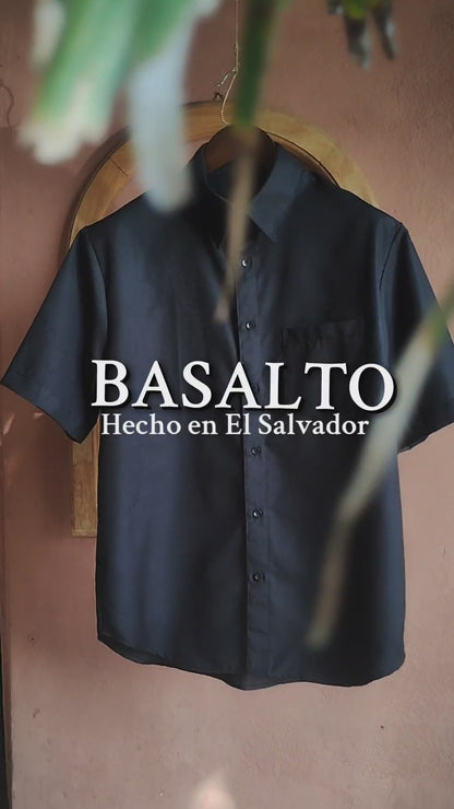 Camisa Manga Corta Negra de Lino | Línea 1530