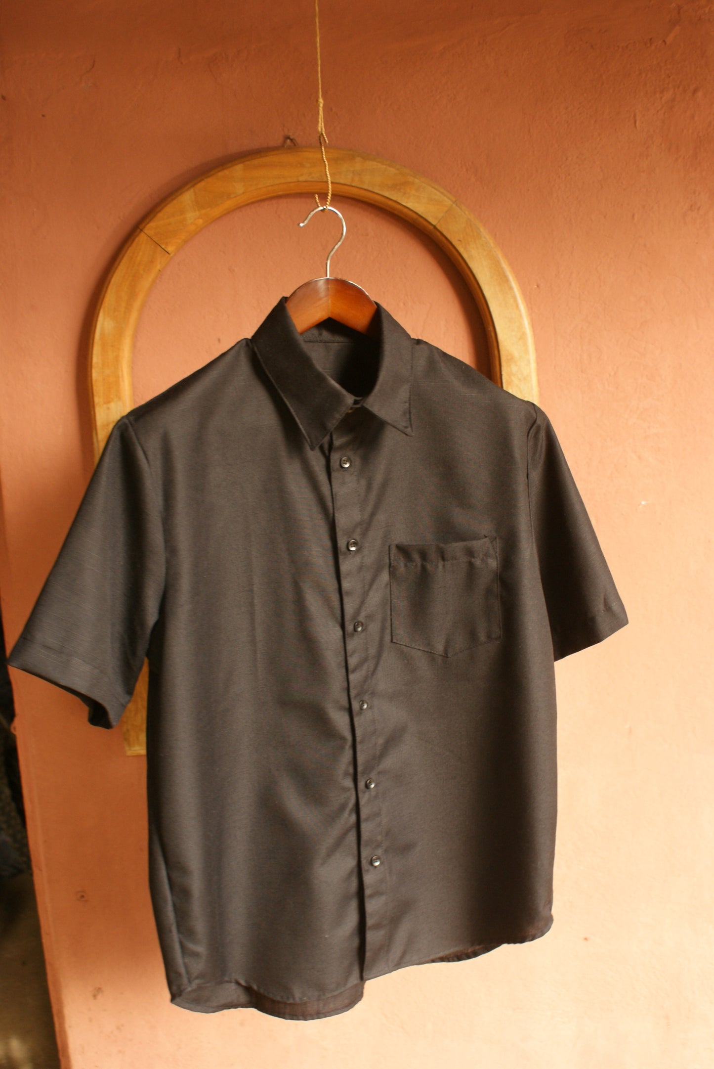 Camisa Manga Corta Negra de Lino | Línea 1530