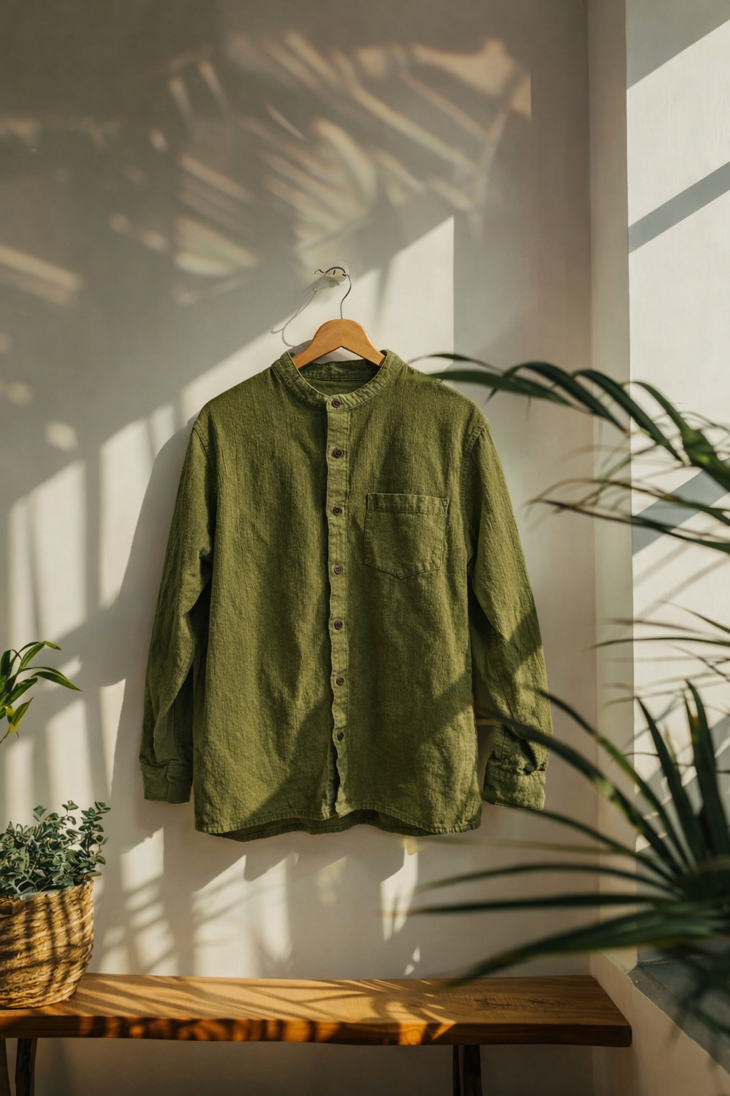 Camisa de Manta Hindú verde Manga Larga | Línea 1530