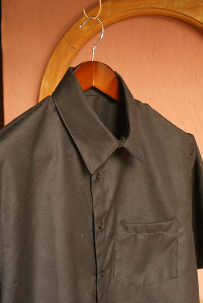 Camisa Manga Corta Negra de Lino | Línea 1530
